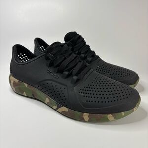 Literide by Crocs Printed Camo Pacer Black Shoes  Men's Size 8 women’s 10